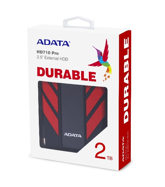 Внешний HDD 2.5' ADATA HD710P, 2TB, USB 3.2 Gen 1 Type-A, 5400 rpm, черный/красный