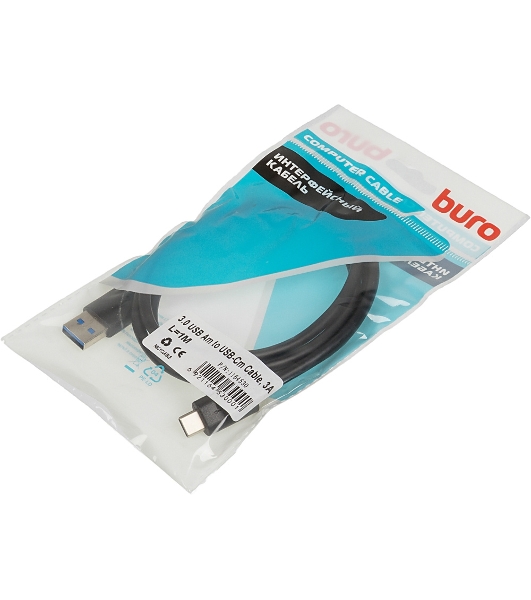 Кабель Buro BHP USB-TPC-1 USB 3.0 A(m) USB Type-C (m) 1м черный