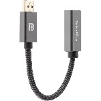 Кабель-переходник DP --> HDMI-F 0.2m, серый металлик, оплетка, 4K@60Hz, Telecom (TA560), фото8