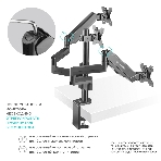 Кронштейн (держатель) ONKRON G280 для трех мониторов 13'-32' дюймов настольный, черный, фото25