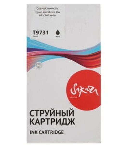 Контейнер с чернилами Sakura C13T973100 (T9731 BK) для Epson, черный, 22500 к.