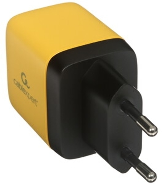 Сетевое зарядное устройство с дисплеем Cablexpert MP3A-PC-53, 35Вт GaN, QC3.0/PD3.0, 1хUSB, 1хType-C, желтый, коробка