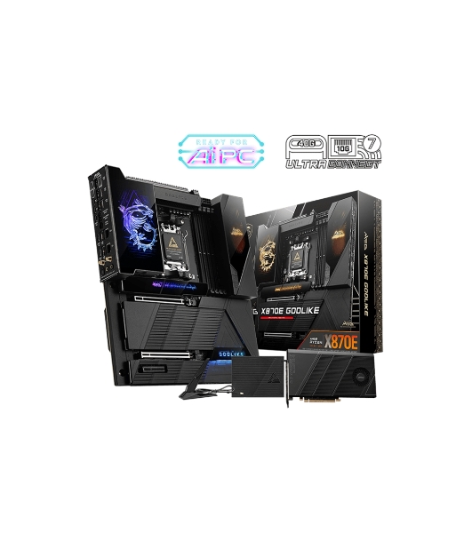 Материнская плата MSI MEG X870E GODLIKE, AM5, AMD X870E, 4xDDR5, 4xSATA, 7xM.2, 2xPCIe 5.0 x16, 1xPCIe 4.0 x4, 2xUSB-C DP, 1x10G LAN, 1x5Gb LAN, Wi-Fi 7, Bluetooth 5.4, 2xUSB-C 40Gbps, 5xUSB-C 10Gbps, 1xUSB-C 20Gbps, 8xUSB-A 10Gbps, 4xUSB-A 5Gbps, 4xUSB-A 2.0, 1xS/PDIF, 2x3.5 мм, 7.1, E-ATX