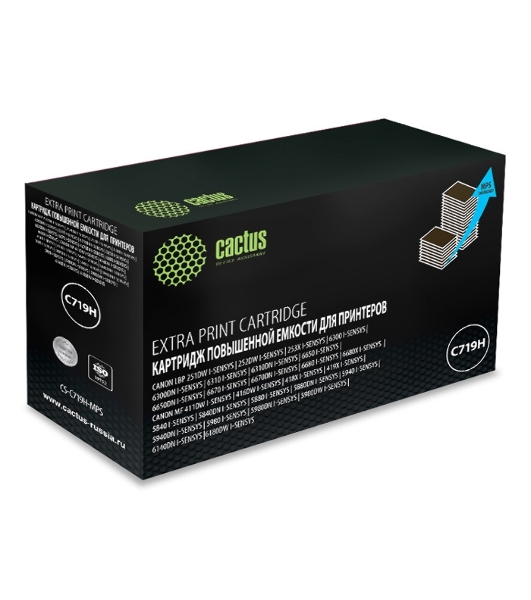 Картридж лазерный Cactus CS-C719H-MPS черный (8000 стр.) для Canon MF5840dni-Sensys/MF5880dni; LBP6300i/6650i
