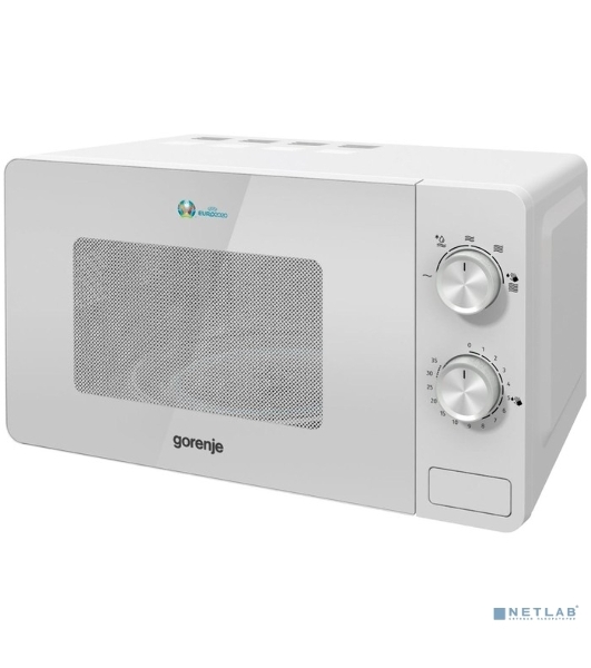 Микроволновая печь Gorenje MO20E1W2 белый, 20 л, 800 Вт, переключатели - поворотный механизм