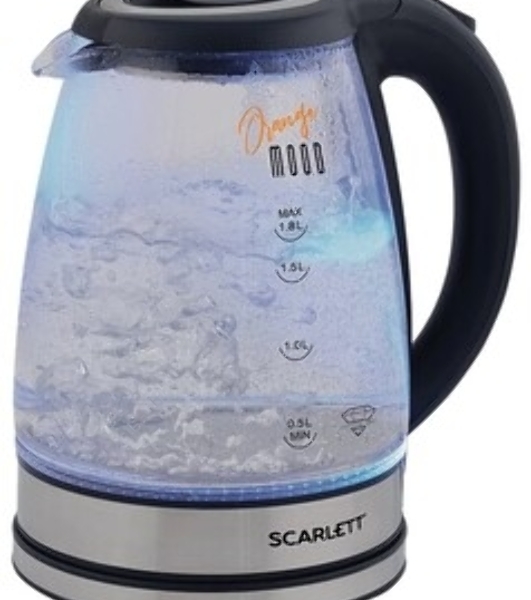 Чайник электрический Scarlett SC-EK27G36 1.8л. 1800Вт черный (корпус: стекло)