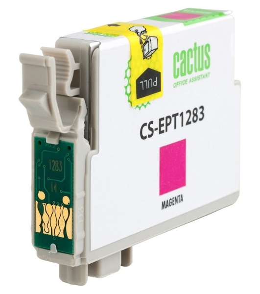 Картридж струйный Cactus CS-EPT1283 (T1283) пурпурный (7 мл) для Epson Stylus S22/S125/SX420/SX425/Office BX305