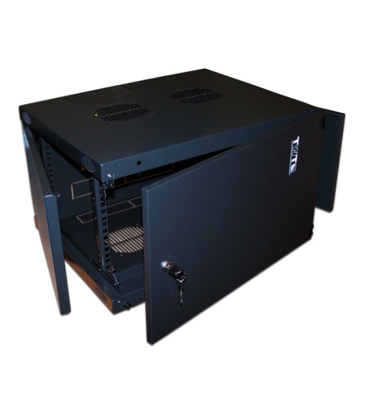 Шкаф настенный Lanmaster Next TWT-CBWNM-6U-6X6-BK 6U 550x600 мм пер. дв. металл съемные бок. пан. 60 кг черный
