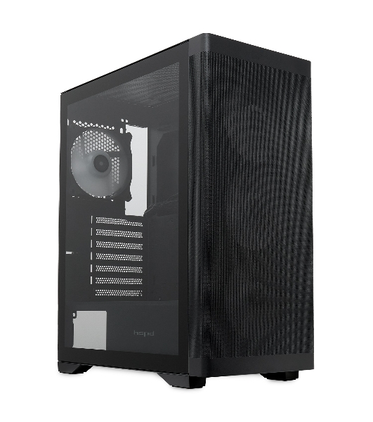 Компьютерный корпус HSPD M520, Mesh Mid Tower, черный, slide TG, 0.45 SPCC, 4x120мм ARGb ATX, mATX, mITX 160/330/184мм 2x2.5', -, 7xPCI 2xUSB-A 3.0, 1xUSB-A 1.0 390x200x449мм