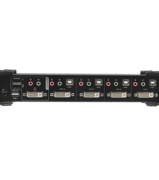 Переключатель KVM ATEN CS1784A-AT-G KVM+Audio+USB 2.0, 1 user USB+DVI => 4 cpu USB+DVI, со шнурами USB 4х1.8м., 2560x1600 60Hz DVI-D Dual Link/2048x