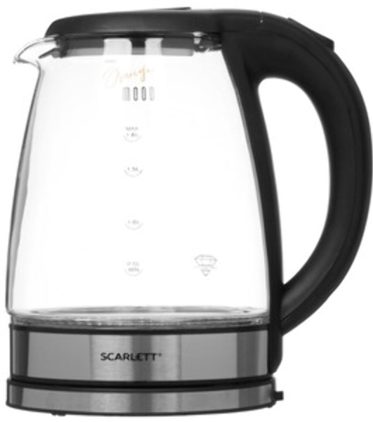 Чайник электрический Scarlett SC-EK27G36 1.8л. 1800Вт черный (корпус: стекло)