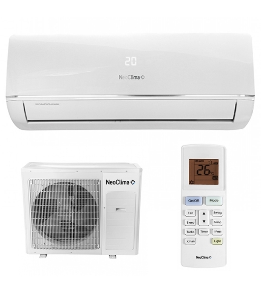 Кондиционер сплит-система Neoclima NS/NU-HAX09R 9000 BTU, 25 м², 26/40 дБ, охлаждение, обогрев, осушение, белый