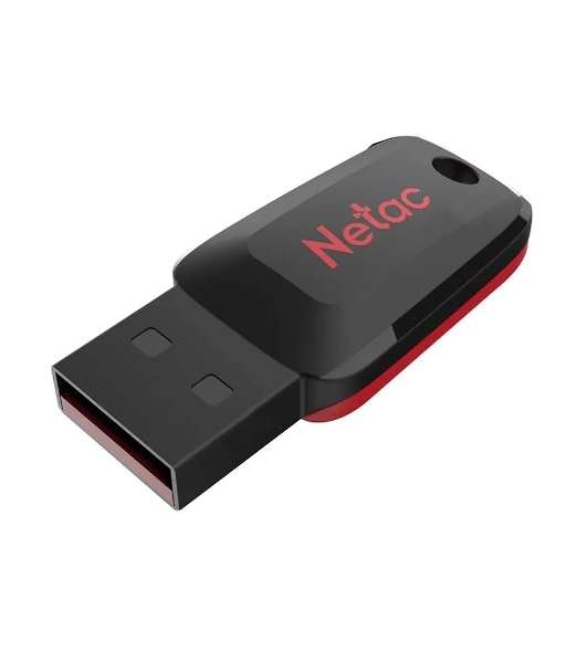 Флешка USB Netac U197 (NT03U197N-016G-20BK), 16Gb, USB 2.0, R/W 25/10, черный/красный