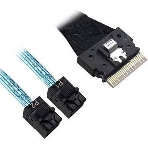 Кабель Broadcom 05-60003-00 Slimline SASx8 (SFF8654) -to- 2 SAS HD x4 (SFF8643)+ SFF9402, 1M, фото 1