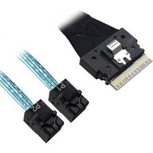 Кабель Broadcom 05-60003-00 Slimline SASx8 (SFF8654) -to- 2 SAS HD x4 (SFF8643)+ SFF9402, 1M