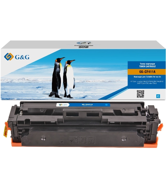 Картридж лазерный G&G GG-CF411A голубой (2300 стр.) для HP LJ M452DW/DN/NW M477FDW/M477FDN/M477FNW