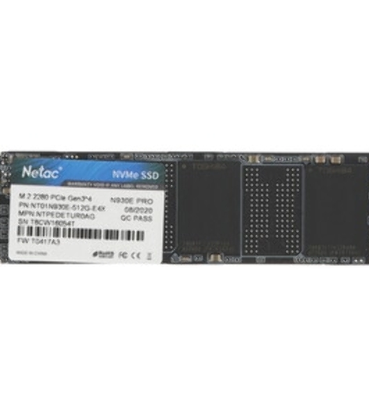 Накопитель SSD Netac N930E Pro, 512Gb, PCIe 3.0 x4, M.2 2280, NVMe, R/W 2080/1700