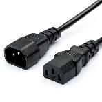 Кабель питания GoPower C14 (m)-C13 (f) 1.8м ПВХ удлинитель черный (1/10/100), фото2