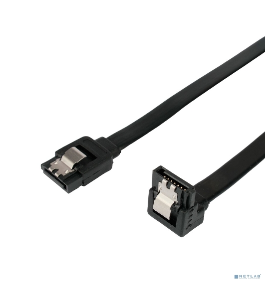 Кабель интерфейсный SATA Cablexpert CC-SATAM-DATA90-BL-50CM, Sata3 7pin/7pin, мет.защелка, угловой разъем, 50 см, черный, пакет