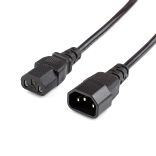 Кабель питания GoPower C14 (m)-C13 (f) 1.8м ПВХ удлинитель черный (1/10/100)
