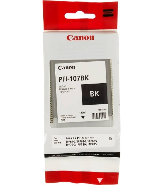 Картридж струйный Canon PFI-107BK (6705B001) черный (130 мл) для Canon iP F680/685/780/785