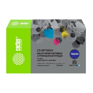 Картридж струйный Cactus CS-EPT6035 (T6035) светло-голубой пигментный (220 мл) для Epson Stylus PRO 7880/9880