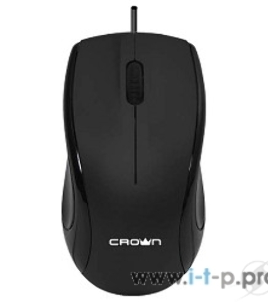 Мышь проводная Crown CMM-31 черный, 1000 dpi, USB, кнопки - 3