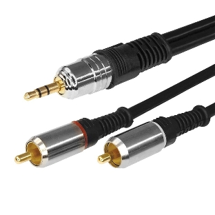 Шнур Rexant Стерео 3,5 мм - 2 RCA 3 м (GOLD-металл)