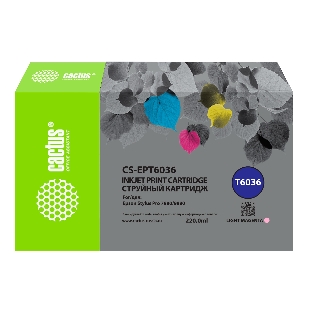 Картридж струйный Cactus CS-EPT6036 (T6036) светло-пурпурный пигментный (220 мл) для Epson Stylus PRO 7880/9880