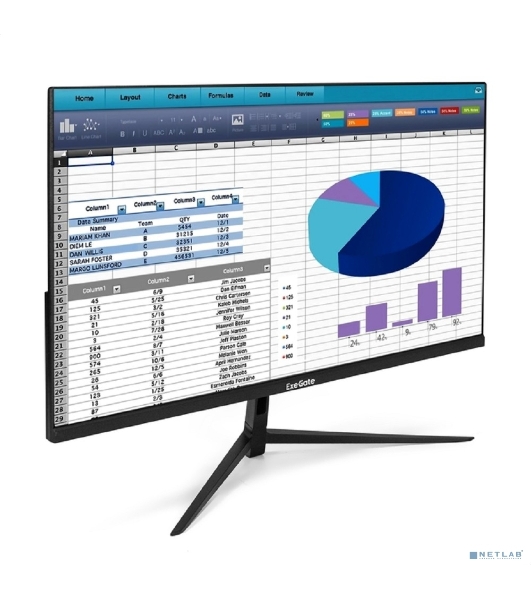 Монитор 23.8' ExeGate ProSmart EZ2400 IPS 1920x1080, 75 Гц, 5 мс, 16:9, 250 кд/м², HDMI 1.4, VGA, 3.5 Jack, HDR10, FreeSync, черный
