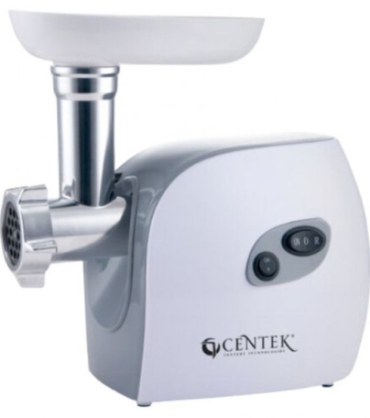 Мясорубка электрическая Centek CT-1606 серебристый, 3000 Вт, 3.0 кг/мин, реверс, металлический лоток, насадки - 5