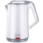 Чайник электрический Homestar HS-1036 1.8 л, нержавейка+пластик, белый, двойной корпус (12), фото2
