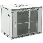 Настенный шкаф Rexant RAL 7035 19' 6U 600×600×368 (ШxГxВ), дверь стекло, металлическая задняя стенка, боковые съемные стенки, фото 1
