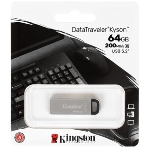 Флешка USB Kingston DataTraveler KYSON (DTKN/64GB), 64Gb, USB 3.2 Gen 1, R/W 200/60, серебристый/черный, фото20
