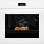 Электрический духовой шкаф Electrolux LOE8H39V с конвекцией, объем 72 л, 17 режимов, очистка паровая, 3 стекла в дверце, направляющие проволочные + телескопические (1 уровень),белая,термозонд, фото 1