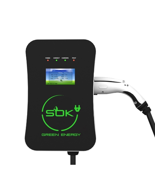 Зарядная станция S'OK Green Energy серии M3W Wallbox EV Charger SM3W10732542-7, 1-фаза, 7кВт (32А/220В), OCPP 1.6J, уровень защиты IP54, кабель 7.5м