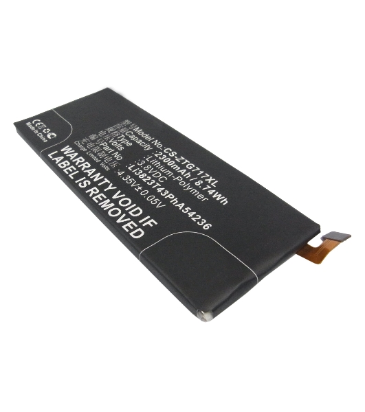 Аккумулятор CameronSino CS-ZTG717XL ZTE Li3824T43P6hA54236-H для ZTE Blade S6 G717C 3.8V, 2300mAh, 8.74Wh