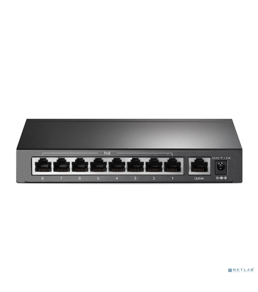 Коммутатор 9-port 10/100Mbps unmanaged switch with 8 PoE+ ports, compliant with 802.3af/at PoE, 65W PoE budget, support 250m Extend Mode, Priority mode and Isolation mode, desktop mount, plug and play.
