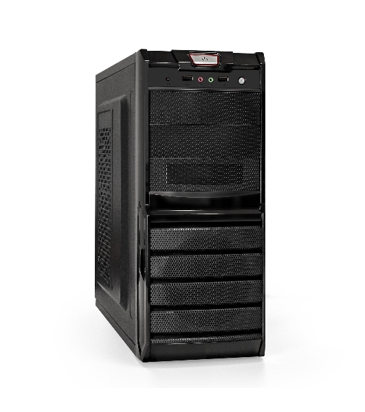 Компьютерный корпус Miditower ExeGate XP-329S-UNS450 (ATX, БП UNS450 с вент. 12см, 2*USB, аудио, черный)
