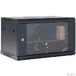 Шкаф коммутационный Rexant настенный 6U 400x542 мм пер. дв. стекл черный, фото3