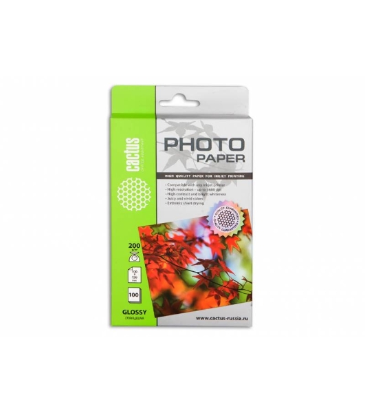 Фотобумага Cactus CS-GA6200100 глянцевая A6 200 г/м2 100 листов