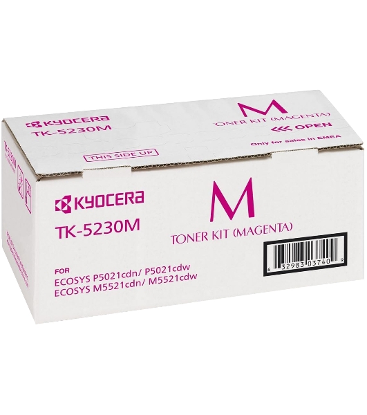 Картридж лазерный Kyocera TK-5230M (1T02R9BNL0) пурпурный для P5021cdn/cdw, P5026cdn/cdw, M5521cdn/cdw, M5526cdn/cdw 2200 стр.