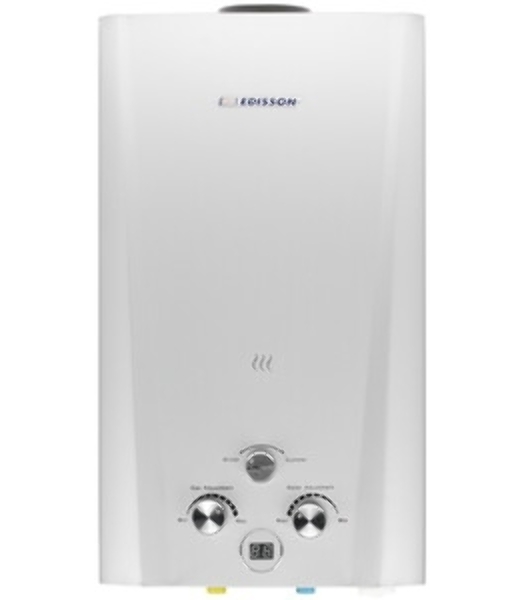 Водонагреватель Edisson F 20 D Газовый проточный(Стеклянный фасад, мощность 20кВт, луженый теплообменник 2,5кг, произв. 10л/мин, регулировка протока воды 0,025-0,8мПа и подачи газа 1274мПа, переключатель режимов 'зима/лето', индикатор температуры, электронный розжиг, габариты 61х35х18,8см.вес 9,1кг.)