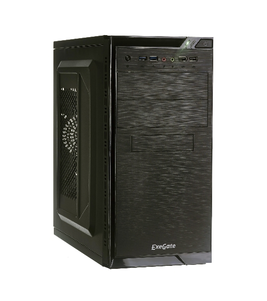 Компьютерный корпус Minitower ExeGate QA-412U Black, mATX, (XP500, Black, 120мм), 2хUSB+2хUSB 3.0, Audio
