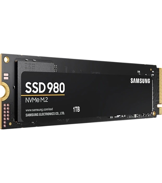 Накопитель SSD Samsung 980, 1000Gb, PCIe 3.0 x4, M.2 2280, NVMe, R/W 3500/3000