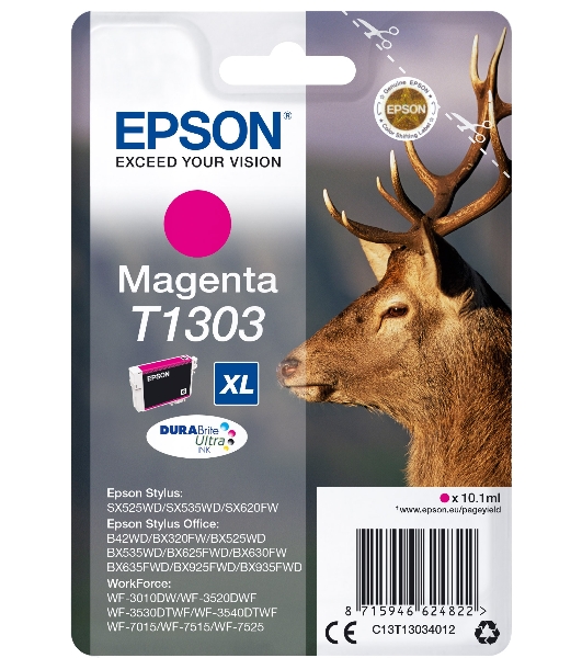 Картридж струйный Epson C13T13034012 пурпурный для Epson SX525WD/SX535WD/B42WD/BX320FW/BX625FWD/BX63