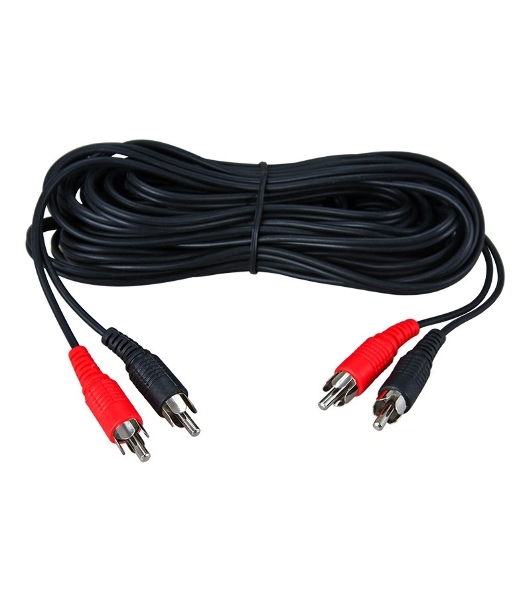 Шнур Rexant 2 RCA - 2 RCA, 1.5 м, черный (10 шт./уп.)