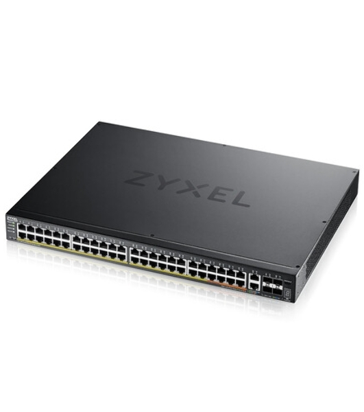 Коммутатор L3 Access Zyxel NebulaFlex Pro XGS2220-54FP, rack 19', 48xRJ-45: 1G PoE+ (8 из них PoE++), 2xRJ-45: 1/2.5/5/10G PoE++, 4xSFP+, бюджет PoE 960 Вт