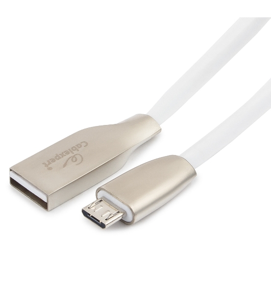 Кабель USB2.0 Cablexpert CC-G-mUSB01W-1.8M, AM/microB, серия Gold, 1.8м, белый, блистер