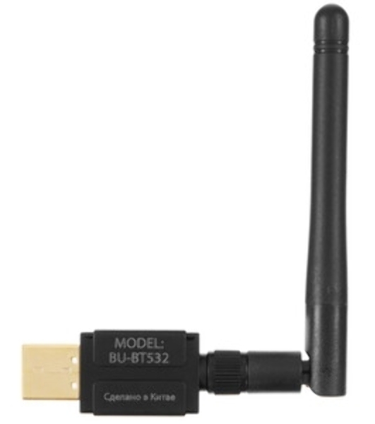 Адаптер USB Buro Bluetooth 5.0+EDR class 1 100м черный